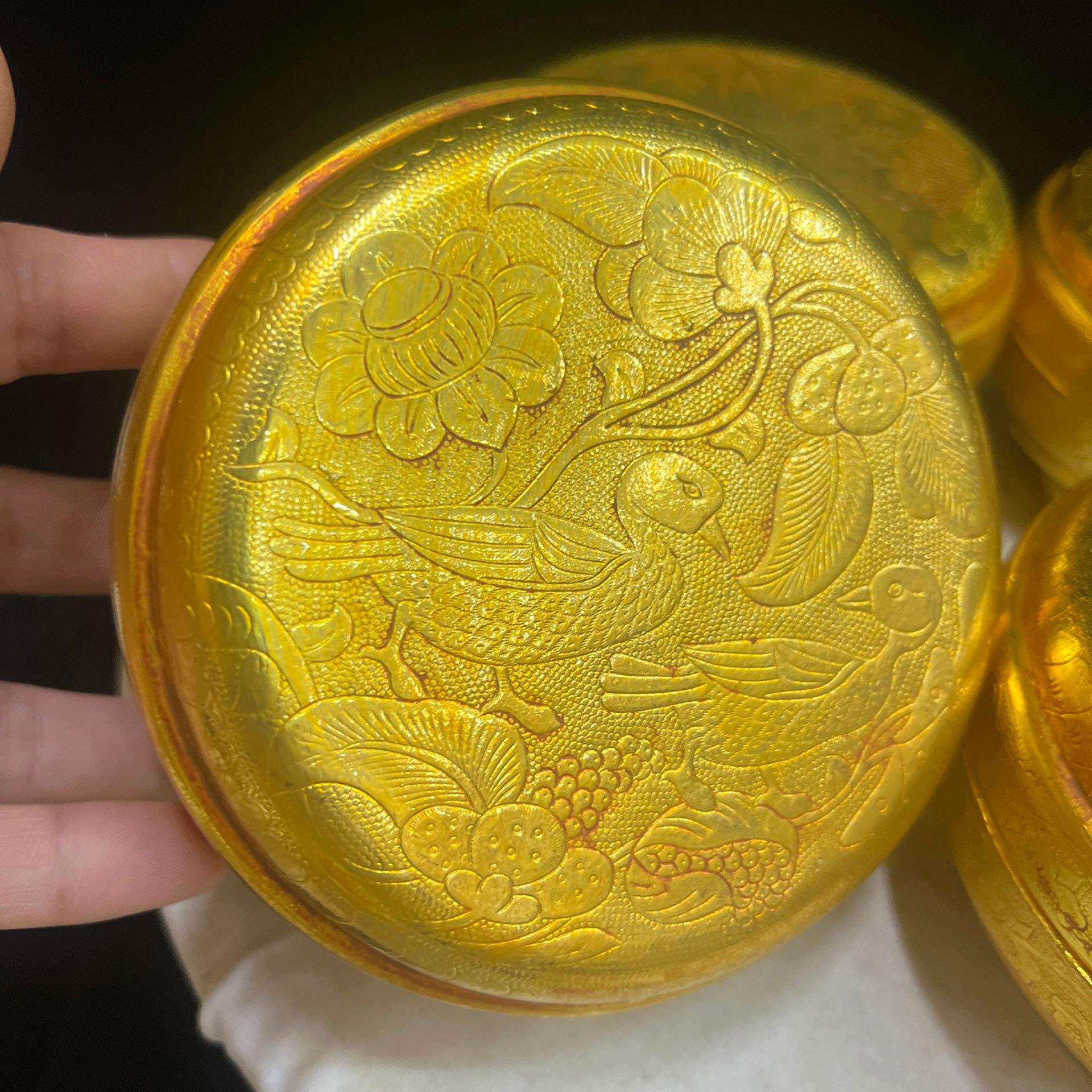 厂家仿古做旧纯铜鎏金瑞兽首饰盒工艺品摆件文创市集老物件