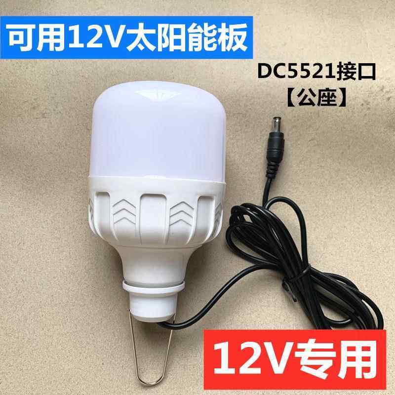 12V专用LED灯泡DC5521接头太阳能光伏板发电系统12伏太阳能板灯,家装灯饰光源,LED球泡灯,淘宝优惠券,粉丝福利购,淘宝优惠卷