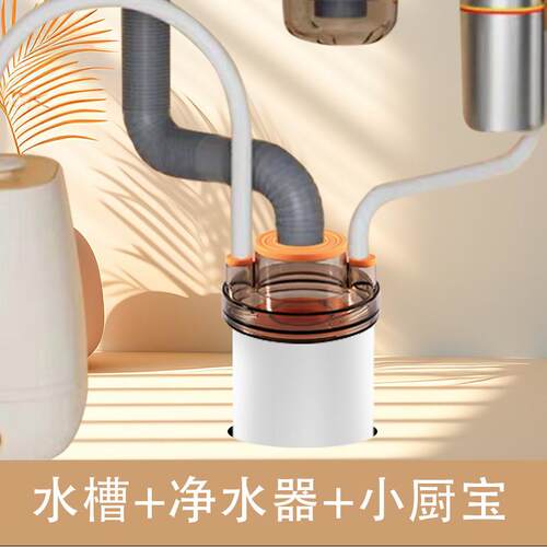 新款直销阳台洗衣机下水管三头通密封塞排水管道厨房防返臭神器分