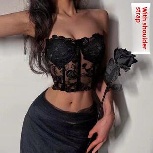 Sexy women's bra wrapped in a small tank top and top