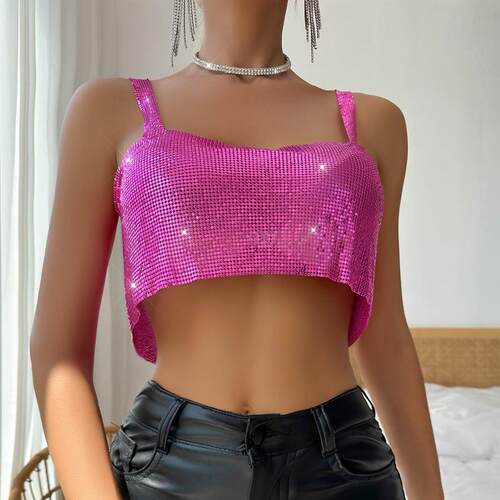 Sequined metal camisole vest for women's clothing