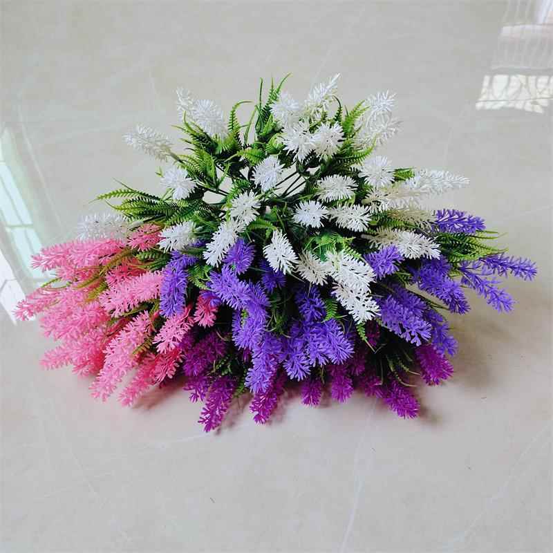 单支薰衣草仿真假花塑料干花把束花客厅装饰室内外花箱栅栏插花艺