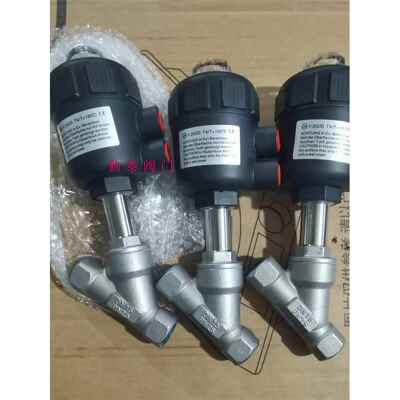 304不锈钢气动角座阀Y型耐高温蒸汽不锈钢角座阀螺纹丝扣气控阀门