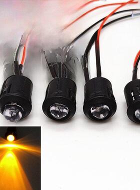 10MM发光二极管 带黑色塑料套超高亮LED指示灯3V5V6V12V24V白发黄