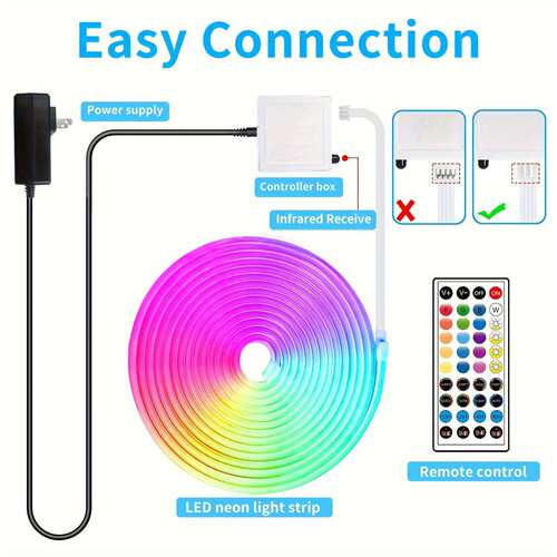 66ft rgb led Neon Light Strip with App Remote Control跨境