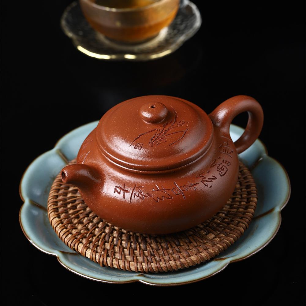 麦穗仿古壶原矿60目红粗砂泥纯全手工家用茶壶单壶紫砂壶茶具