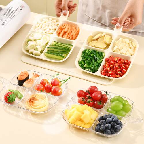 Multifunctional Compartmentalized Vegetable Preparation Plat