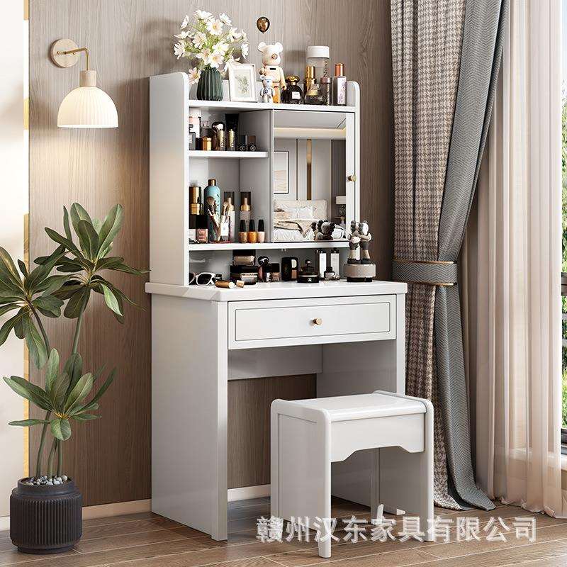 新中式卧室实木迷你梳妆台60cm床头小户型化妆桌多功能实用梳妆柜