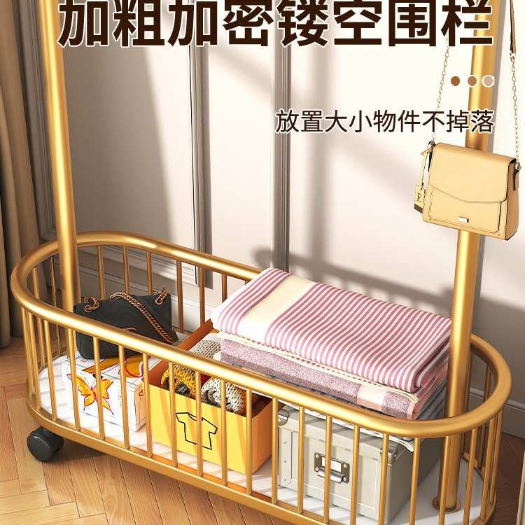 衣架落地卧室挂衣架可移动带轮家用室内网红轻奢晾衣架简易衣帽架