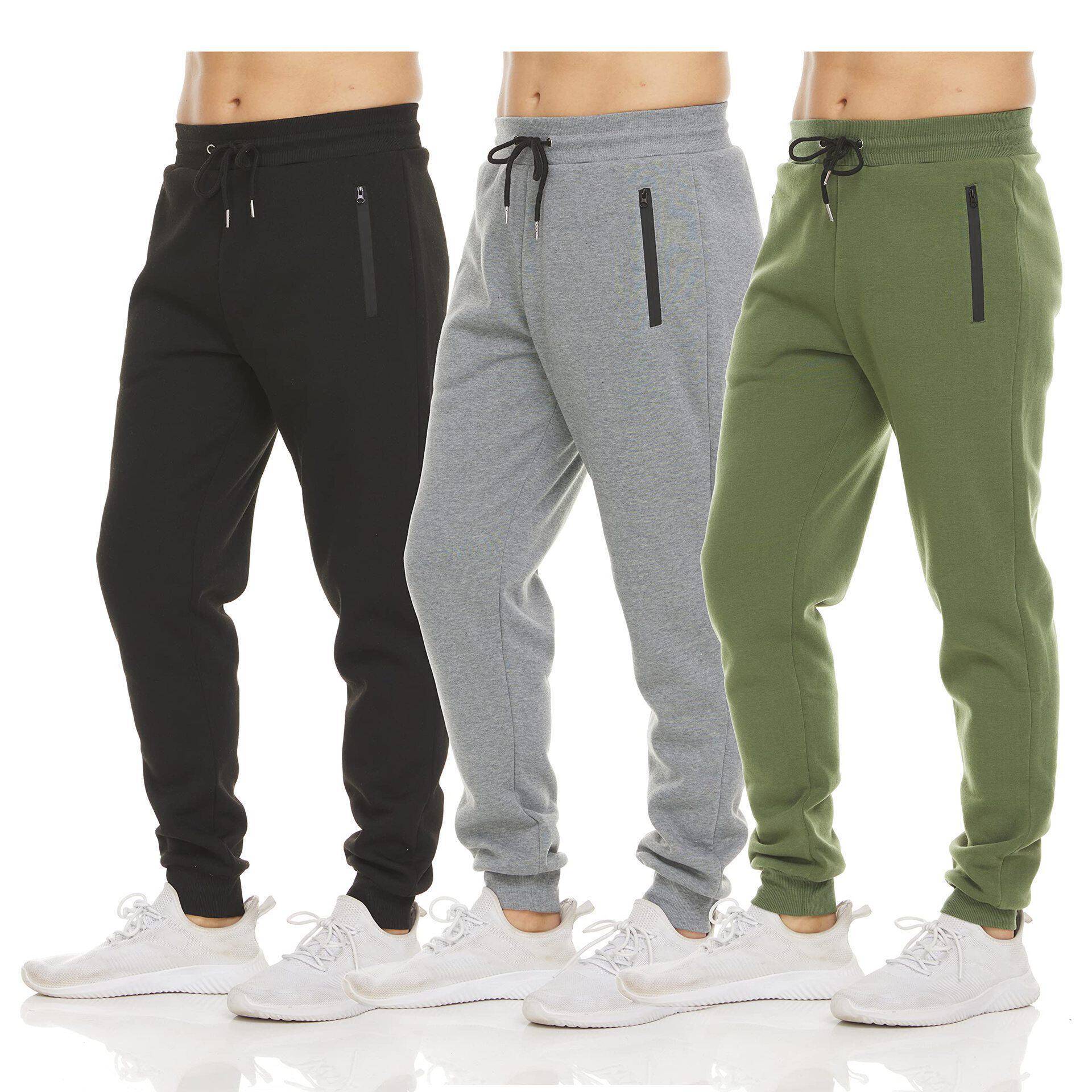 4 Men French Terry Fleece Slim Casual Jogger Sweatpants