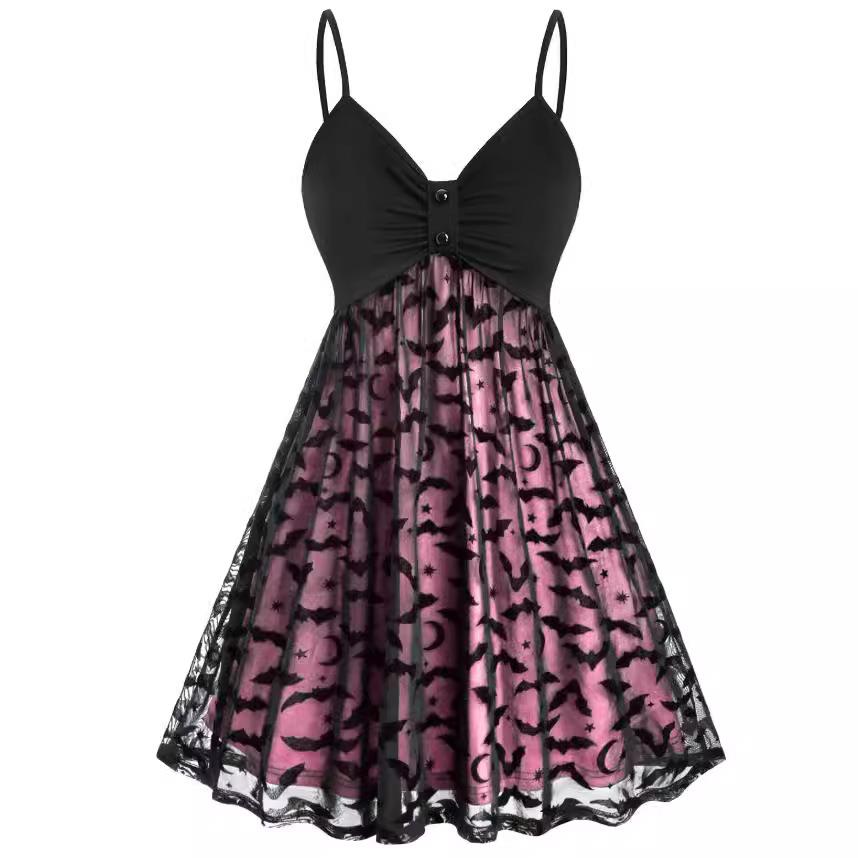 Halloween Neon Womens Gothic Party Belt Dress Size Dress