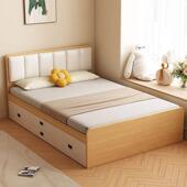 实木床榻榻米衣柜一体卧室床小户型省空间储物床带隔断床架飘窗床