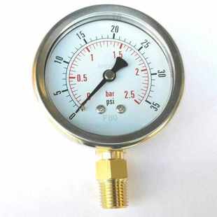 压力表 表面直径68mm 量程0～35psi M14 液体 2.5bar 气体