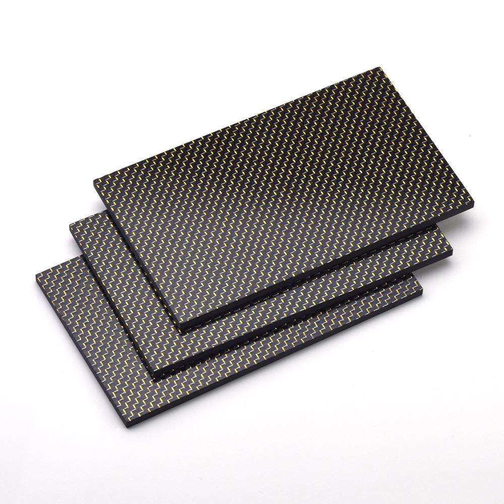 400x200mm 厚度0.25-6mm 高强度3K全碳平纹亮光哑光彩色碳纤维板
