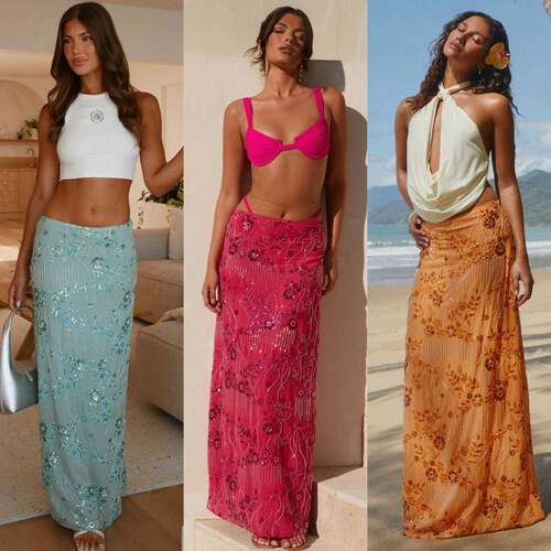 Floral Embroidered Maxi Skirt Elegance and Comfort Combined