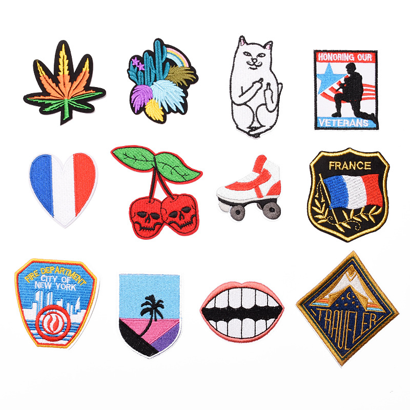 跨境热卖新款徽章布贴电脑绣花个性补丁贴衣鞋帽包饰品配件