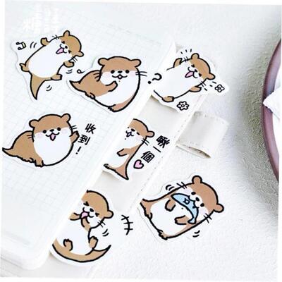 Mohamm Cute Animal Otter Masking Stickers Scrapbooking Diary