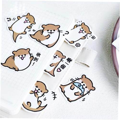 Mohamm Cute Animal Otter Masking Stickers Scrapbooking Diary