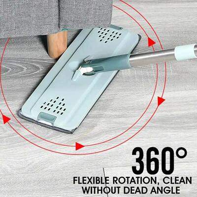 Flat Squeeze Mop with Bucket Hand Free Wringing Floor Cleani