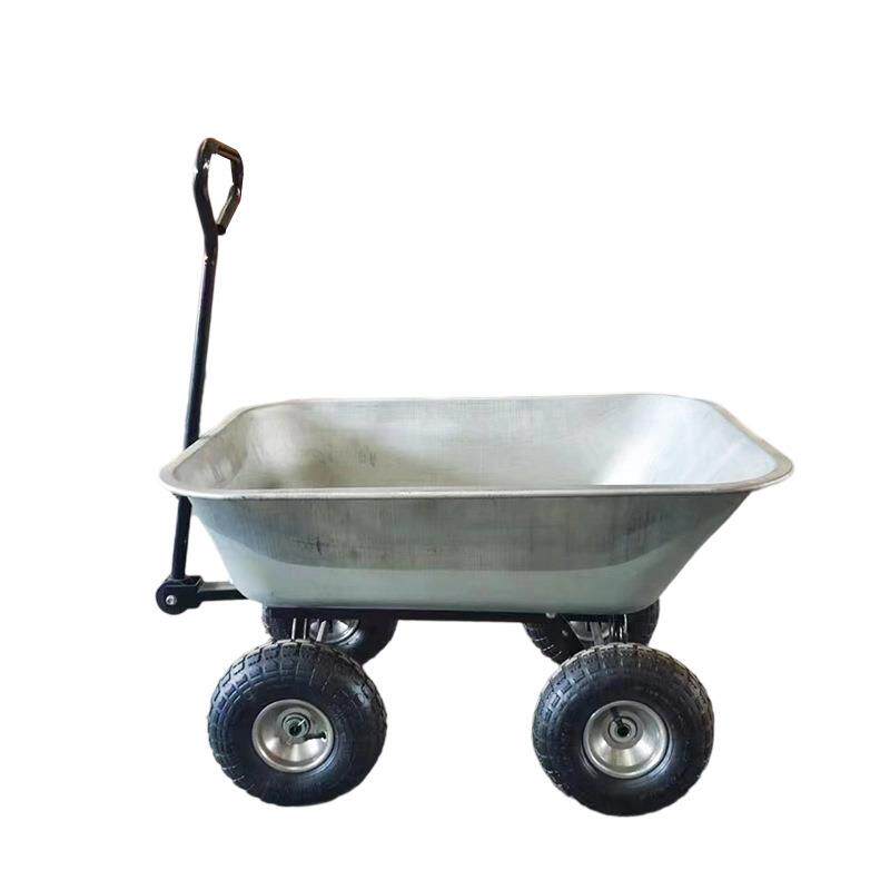 铁斗翻斗车四轮工地垃圾手推车重型仓库工具车重型仓库工具车