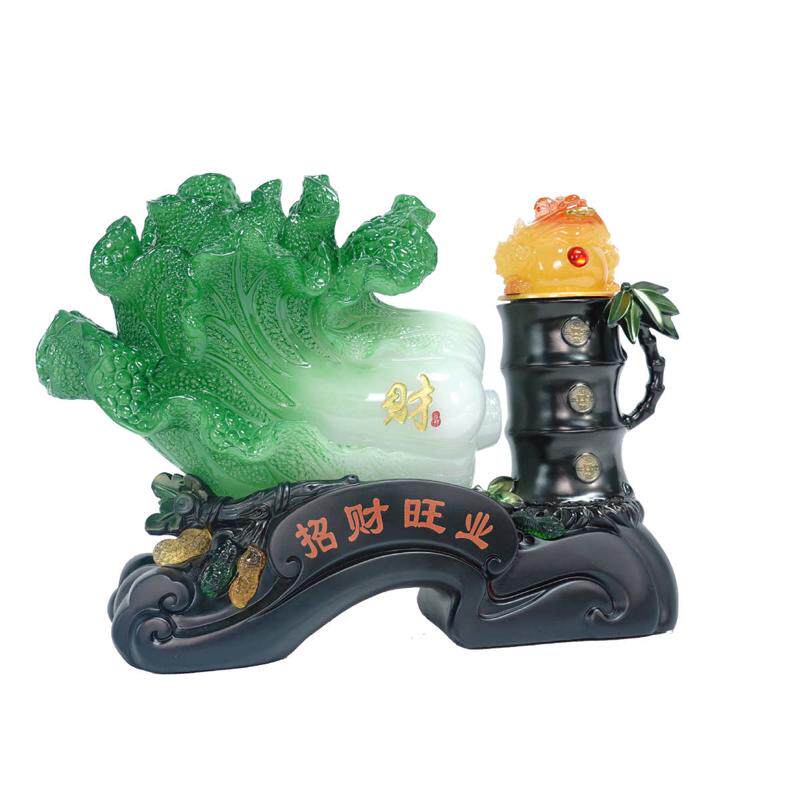 品玉精礼品雅菜金旺摆件店铺摆件蟾公司开业树脂白业信招财招财