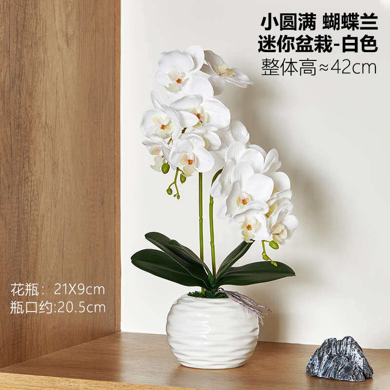 蝴蝶兰仿真花摆件高品质客厅餐桌花艺摆设塑料假花装饰植物大盆栽