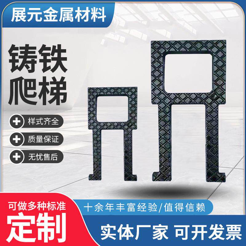 球墨铸铁爬梯踏步下水道铸铁脚施工一步踏地沟攀爬梯钢丝扶手踏步