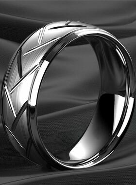 Fashion Men’s Silver Color Black Stainless Steel Ring