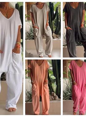 Women's Workwear Jumpsuit Casual Minimalist Home Wear,