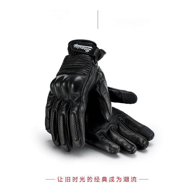 通用摩托手套机车男LEY触屏比斯力AS巡航BE透气复古骑行冬季女可