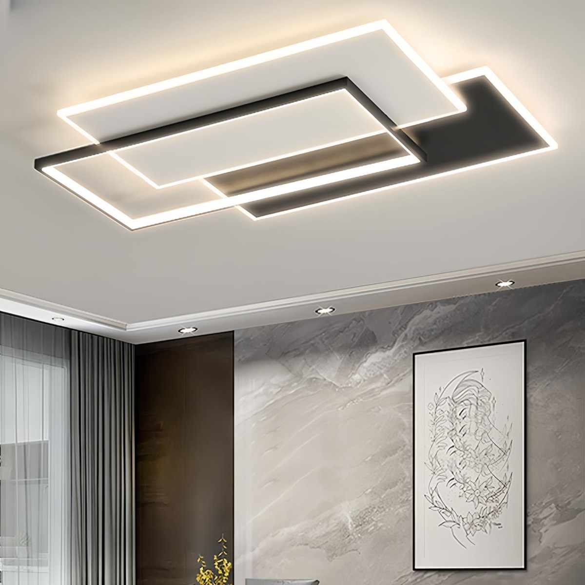 客厅吸顶灯2025年新款广东中山灯具现代简约大气创意极简全屋套餐