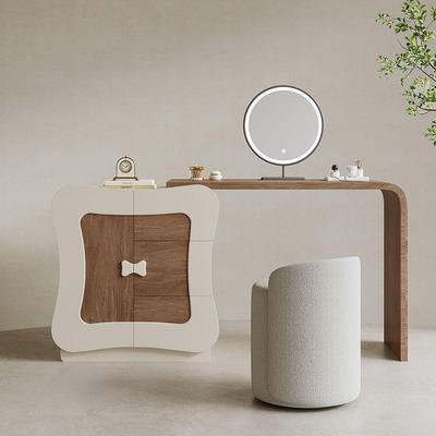 实木梳妆台复古感卧室现代简约2025新款小户型梳妆台斗柜一体