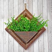 壁挂式 饰 木质花篮田园风室内墙上挂件悬挂吊挂实木花架花器墙面装