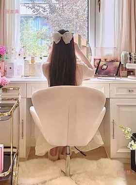 LVR书房电脑椅女厅生卧室妆椅梳妆凳天鹅椅转客阳台衣化帽间旋休