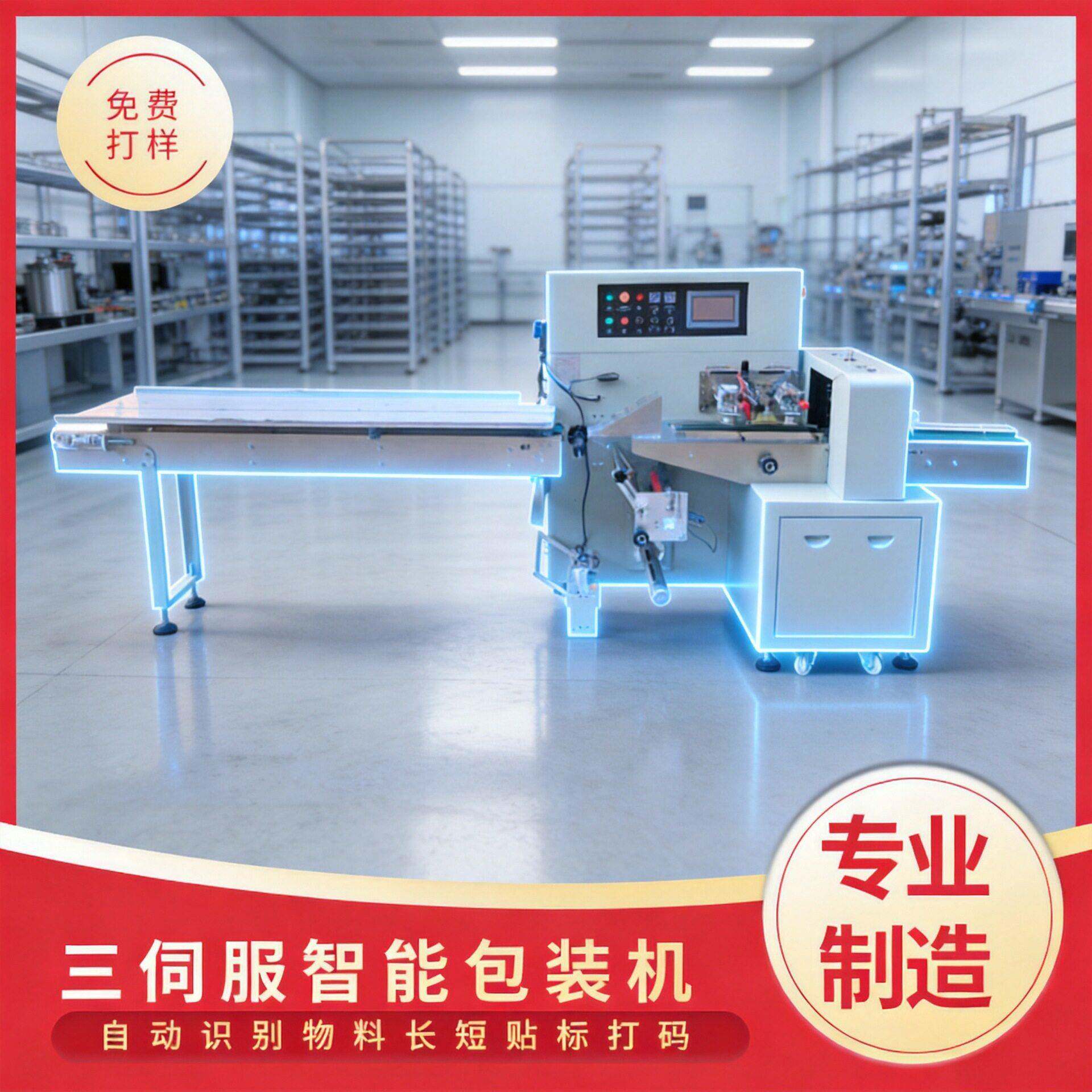 全自动五金包装机小型弹簧铝型材拉手波纹水管自动枕式包装机