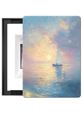 奶油风海景电表箱饰画免遮挡竖装ZR911215款配电箱电孔闸打盒肌理