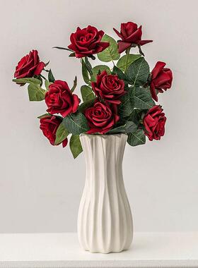 Flower Vase Decoration Home Plastic Vase White Imitation Cer