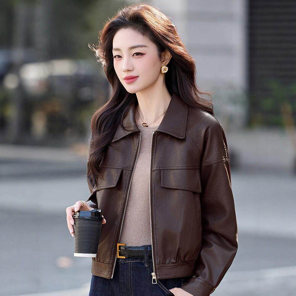 真皮短款皮衣外套女2026春秋季新款小个子休闲皮夹克长袖上衣潮