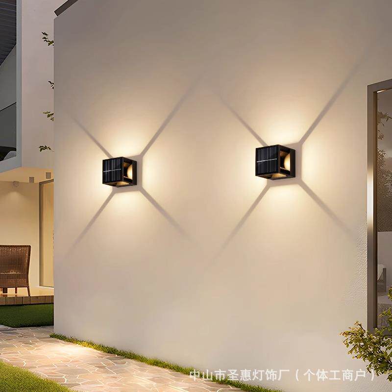 户外壁灯太阳能庭院灯室外洗墙灯防水别墅外墙灯露台花园阳台壁灯