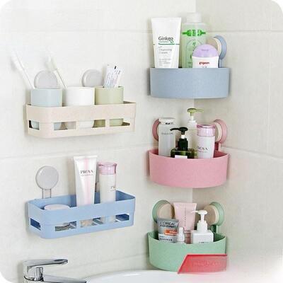 2pcs bathroom holder shelf stand rack sucker toothbrush wall