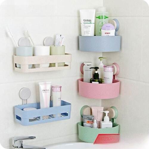 2pcs bathroom holder shelf stand rack sucker toothbrush wall
