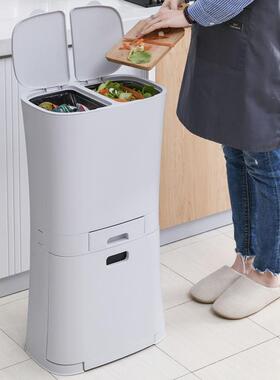 房层垃圾桶多家用大厨号卫生间脚踩n272fH8M分类垃圾客厅干湿筒分