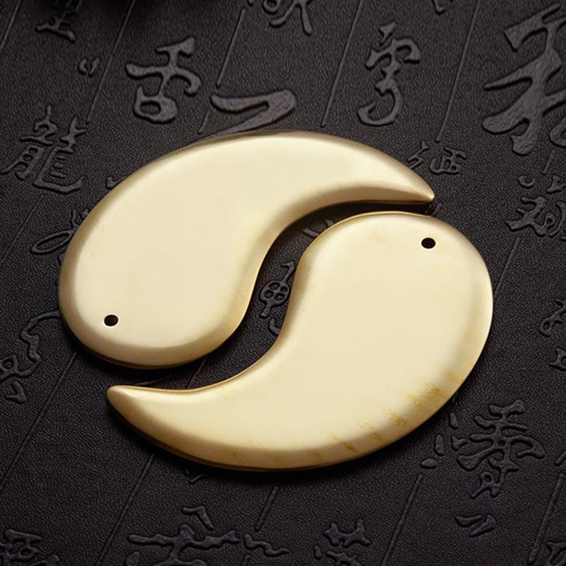 新款直销实心铜制黄铜肩胛骨阴阳鱼黄铜刮痧砭疏通经络出痧快按摩