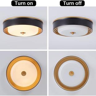 led式 美玻27345璃吸顶灯卧关室书玄走廊复古圆形吸房顶灯