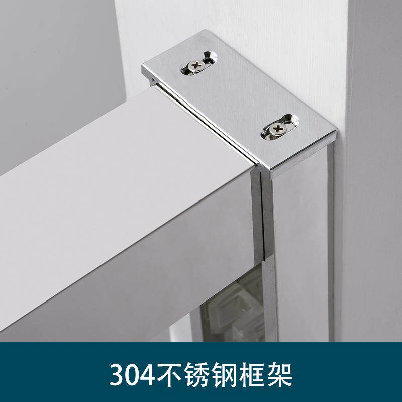 一字型淋浴房静音吊轮门304不锈钢包边洗澡房双活动门玻璃隔断