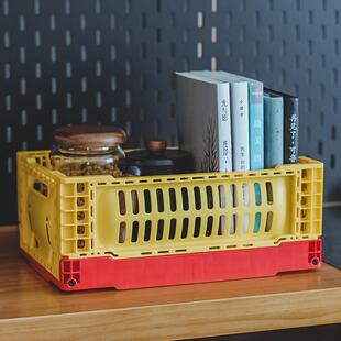 家用折叠收纳筐桌面收纳盒可叠放迷你杂物收纳篮车载户外整理筐