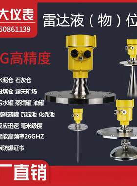 导波80G高频雷达液位计26G物位计防爆腐物位仓料水位计河道灰泥粉