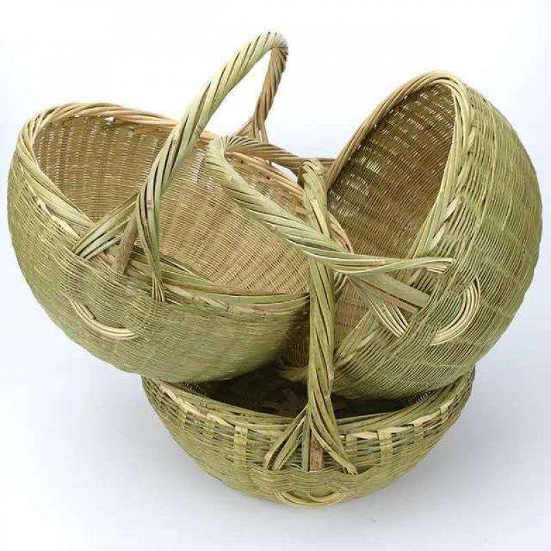纯手工竹编菜篮子竹筐竹篓购物手提篮竹篮子水果篮环保菜篮竹制品