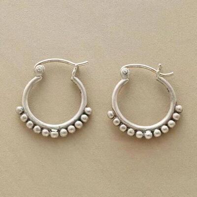 Stylish Simplicity Thai Silver Hoop Dangle Earrings for Wome