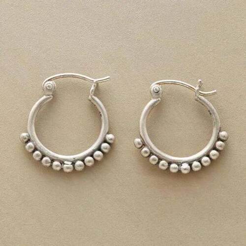 Stylish Simplicity Thai Silver Hoop Dangle Earrings for Wome